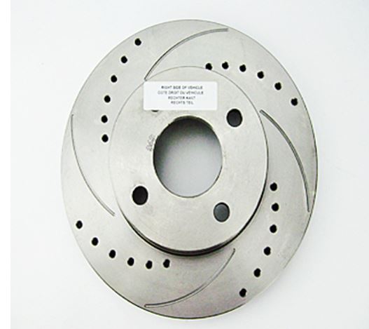 Brake Disc Front - 260mm Vented Drilled Grooved Uprated - Griffith