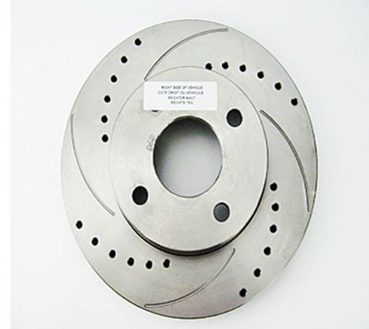 Brake Disc Front - 260mm  Vented Drilled Grooved Uprated - Griffith